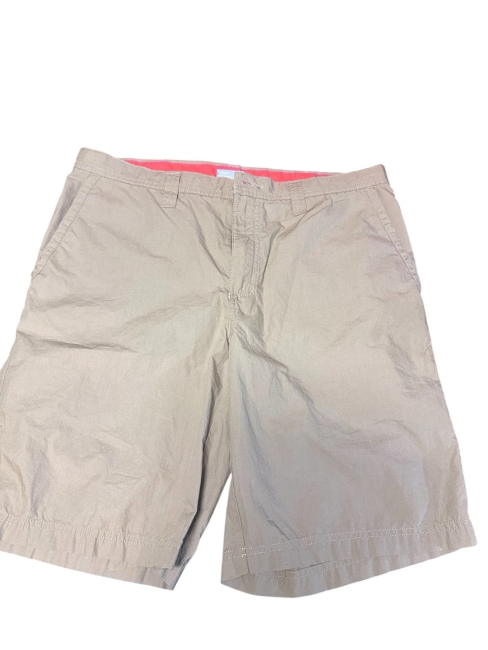 Columbia Khaki Shorts with Orange Waistband Trim
